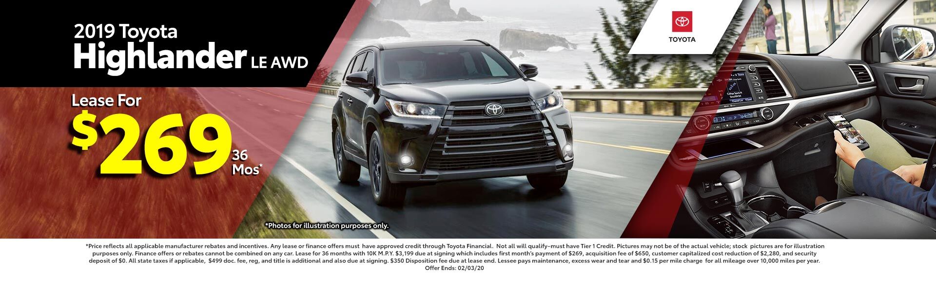 2019 Toyota Highlander LE V6 4WD for as low as $329 a month for 36 months 2019 Toyota Highlander LE V6 at McGee Toyota of Epping