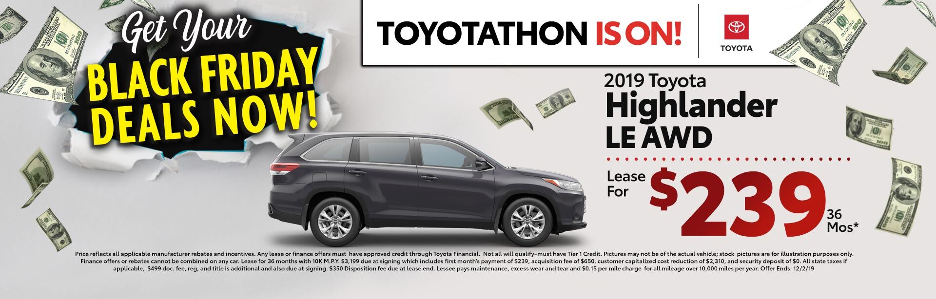 2019 Toyota Highlander LE V6 4WD for as low as $329 a month for 36 months 2019 Toyota Highlander LE V6 at McGee Toyota of Epping