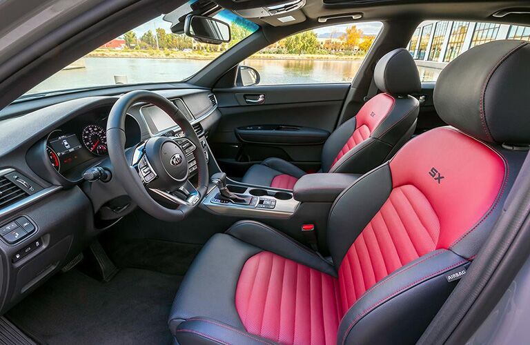 Front two seats and steering wheel of 2019 Kia Optima