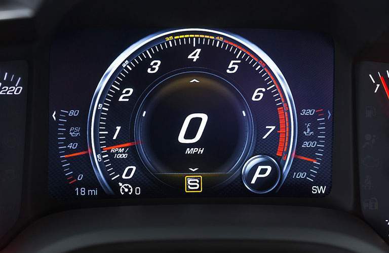2018 Chevy Corvette Z06 speedometer and performance gauges of the 2018 Chevy Corvette Z06