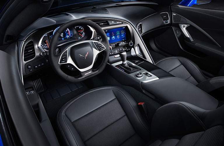 View of the interior dashboard of the 2018 Chevy Corvette Z06