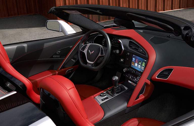 Overhead interior view of the 2018 Chevy Corvette Z06