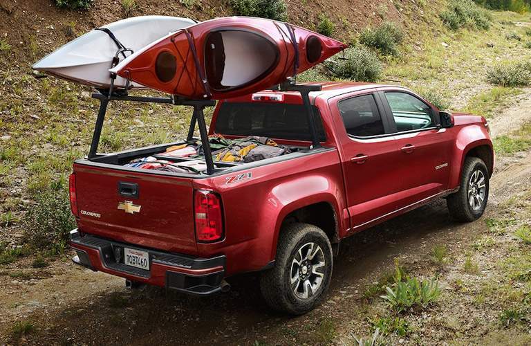 2018 Chevy Colorado carrying two canoes