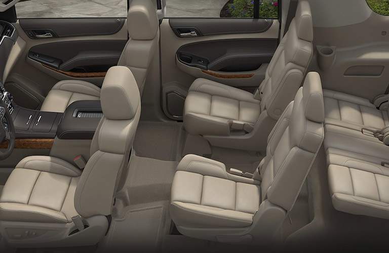 Overhead view of the 2018 Chevy Suburban passenger seating area