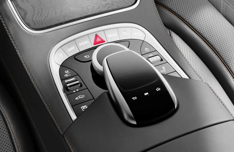 central console, including touch-sensitive controls for the 2018 Mercedes-Benz S-Class