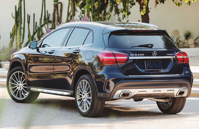Rear view of blue 2019 Mercedes-Benz GLA