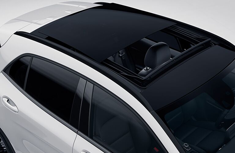 Overhead view of sunroof on 2019 Mercedes-Benz GLA