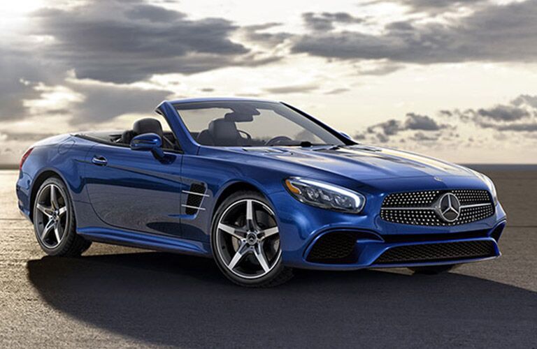 2019 Mercedes-Benz SL Roadster in blue with the top down