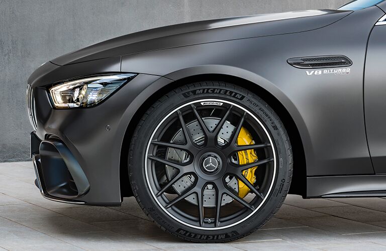 Closeup of wheel on 2019 Mercedes-AMG® GT Coupe