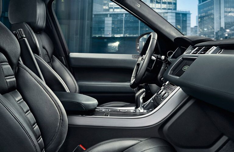 Interior of the Land Rover Range Rover Front Seat View in Black