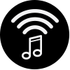 Black icon of music broadcast