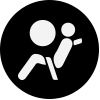 Black icon of person sitting