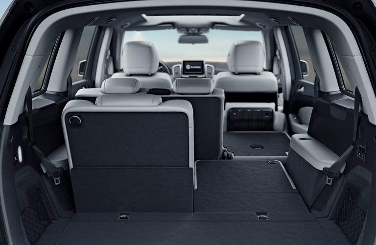 2018 Mercedes-Benz GLS 450 interior cargo area with one seat folded down