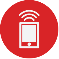 Red dot with a smartphone icon