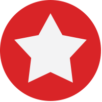 Red dot with a star icon