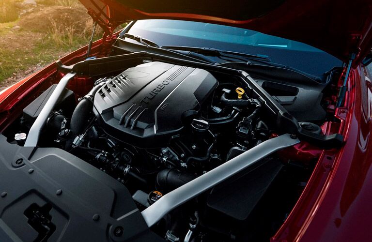 turbocharged 2018 Kia Stinger engine in the car