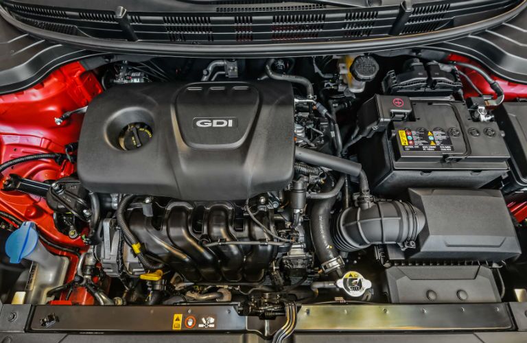 A photo of the engine used by the 2020 Kia Rio Sedan or 5-Door.