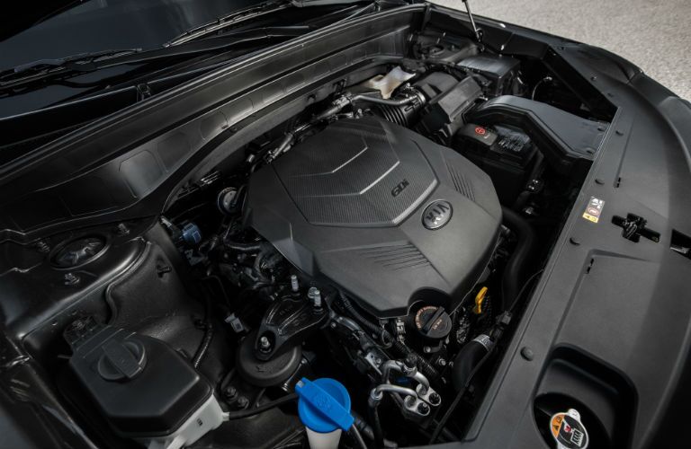 A photo of the engine used by the 2020 Kia Telluride.