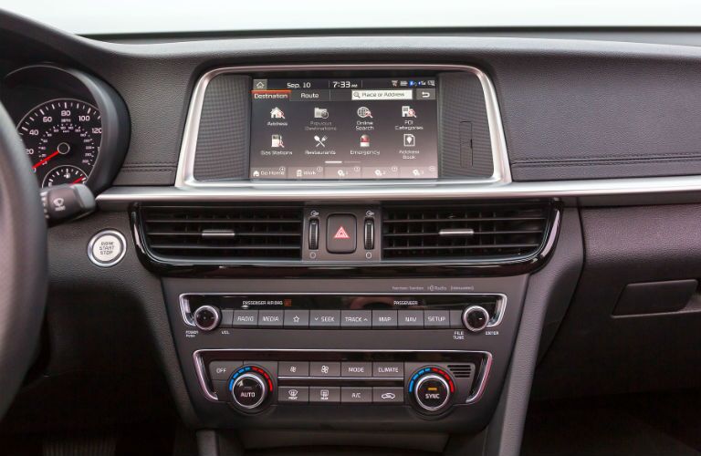 A photo of the touchscreen in the 2020 Kia Optima.