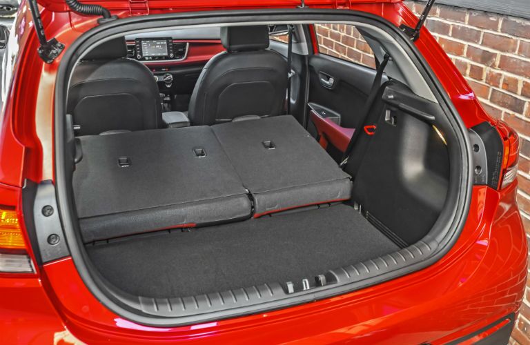 A photo of the cargo area in the 2020 Kia Rio.