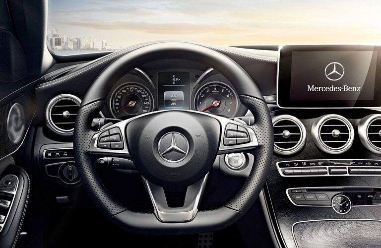 Steering wheel and dashboard of 2017 Mercedes-Benz C-Class