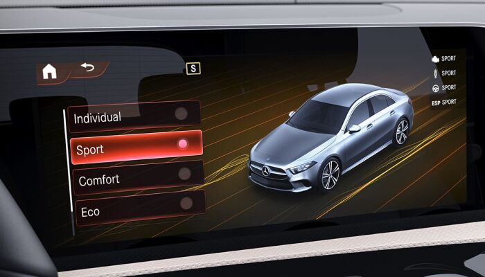 Touchscreen display inside the 2019 Mercedes-Benz A-Class
