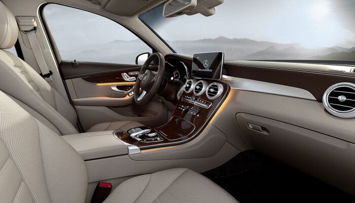 The spacious interior of the 2019 Mercedes-Benz GLC