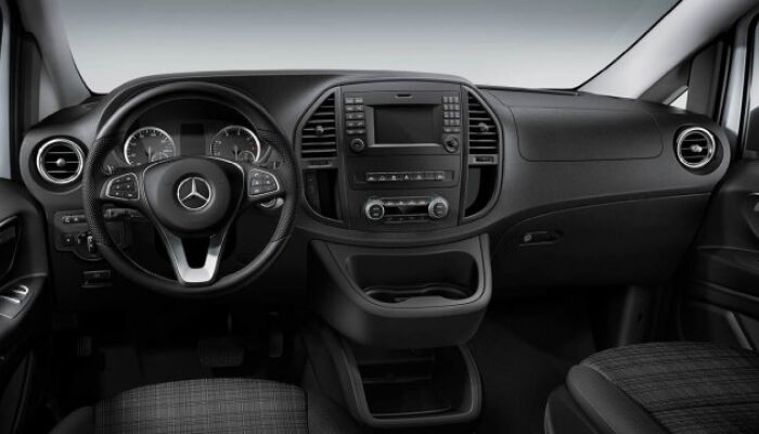 Control center inside the 2019 Mercedes-Benz Metris