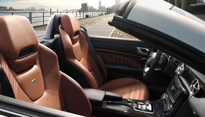 The luxurious interior of the 2019 Mercedes-Benz SLC 300 roadster