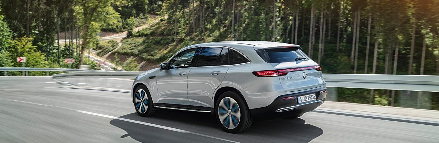 2020 Mercedes-Benz EQC silver back side view