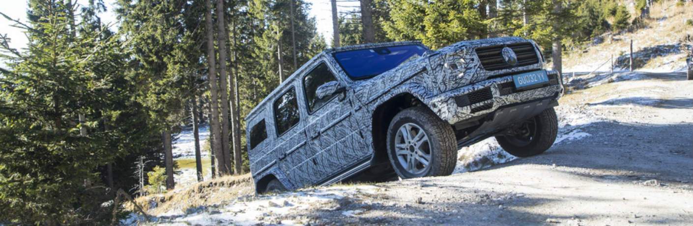 2019 Mercedes-Benz G-Class driving up steep hill