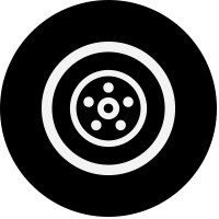 picture of a tire on black background