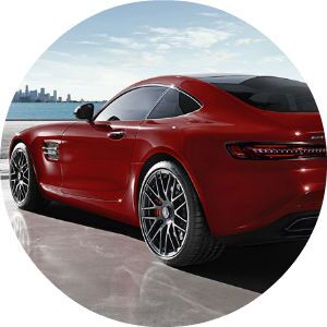 red 2017 Mercedes-AMG GT side profile