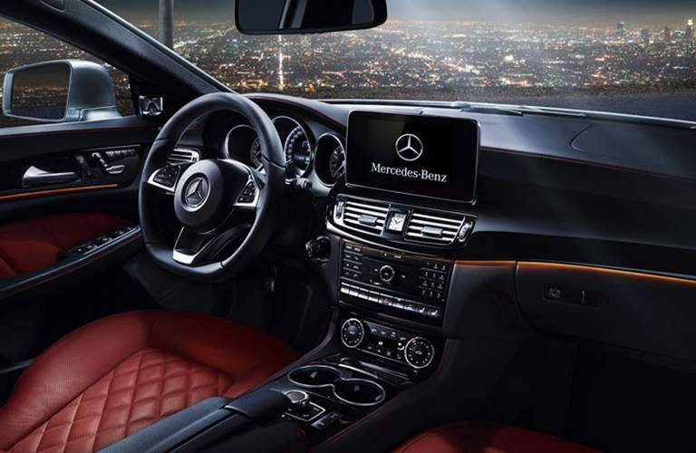 2018 Mercedes-Benz CLS Coupe interior front seat, steering wheel, and dashboard