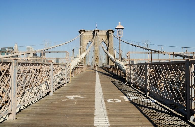 Brooklyn Bridge bike and pedestrian lanes