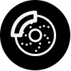 black icon of brake pads