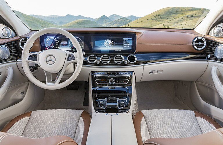 White and Tan 2017 mercedes-Benz E-Class Luxury Front Seat Interior