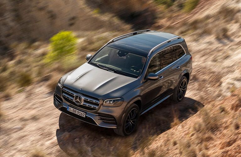 2020 Mercedes-Benz GLS driving down a hill