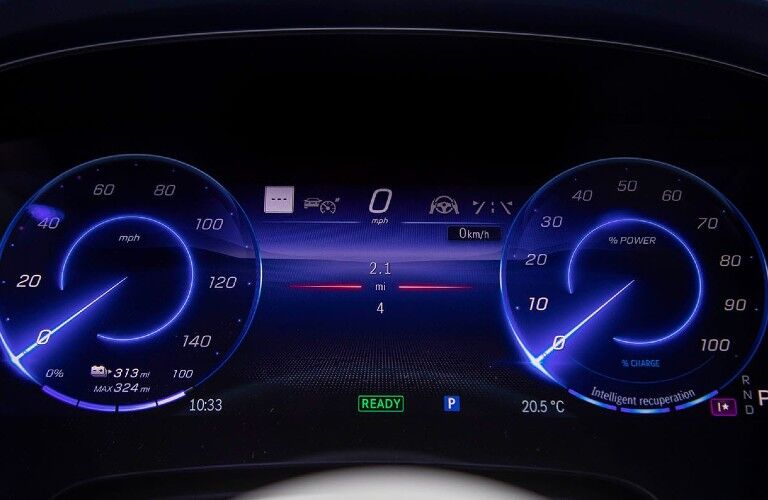 The digital gauge cluster in the 2022 Mercedes-Benz EQS.