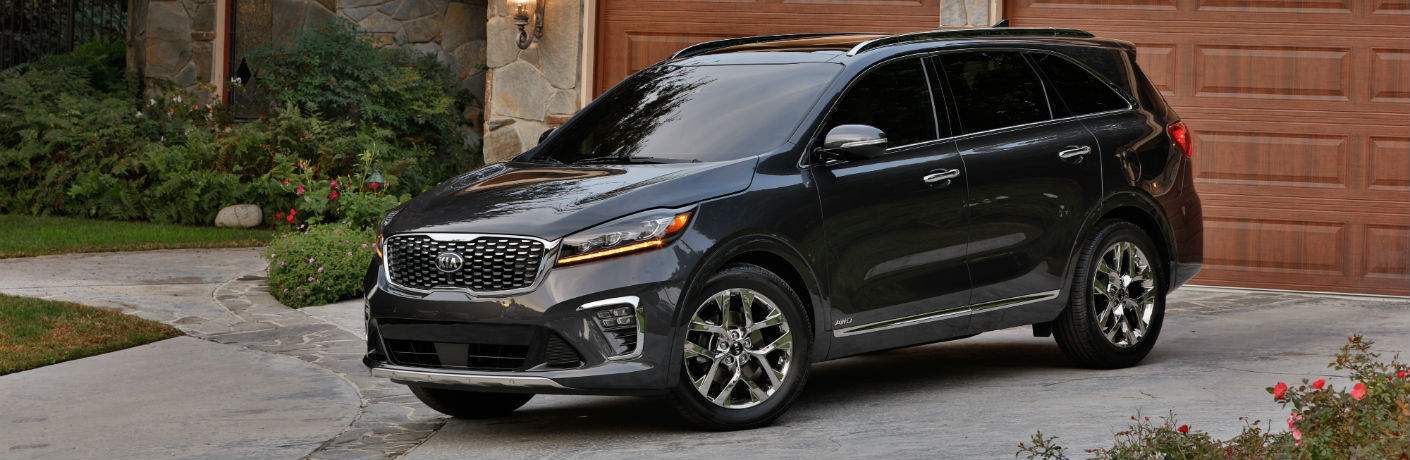 Black 2019 Kia Sorento parked in driveway