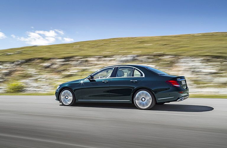 2017 Mercedes-Benz E-Class driving through the country