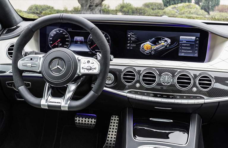 view of the elegant dashboard of the 2018 Mercedes-Benz S-Class