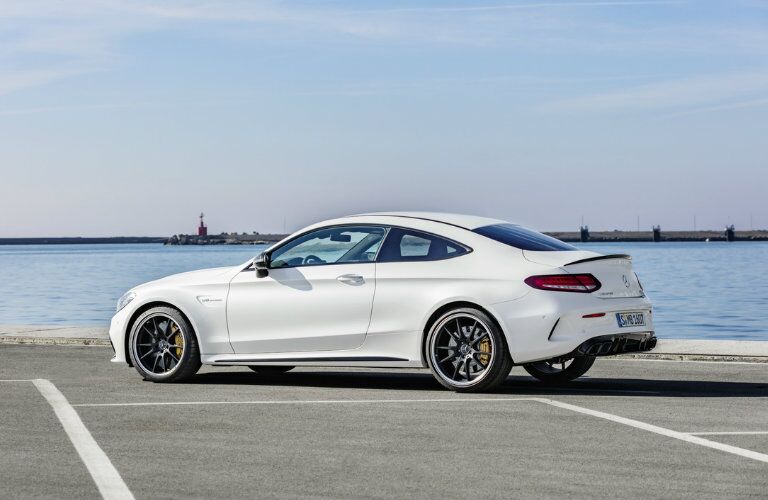 2019 Mercedes-AMG® C 63 in white from the side
