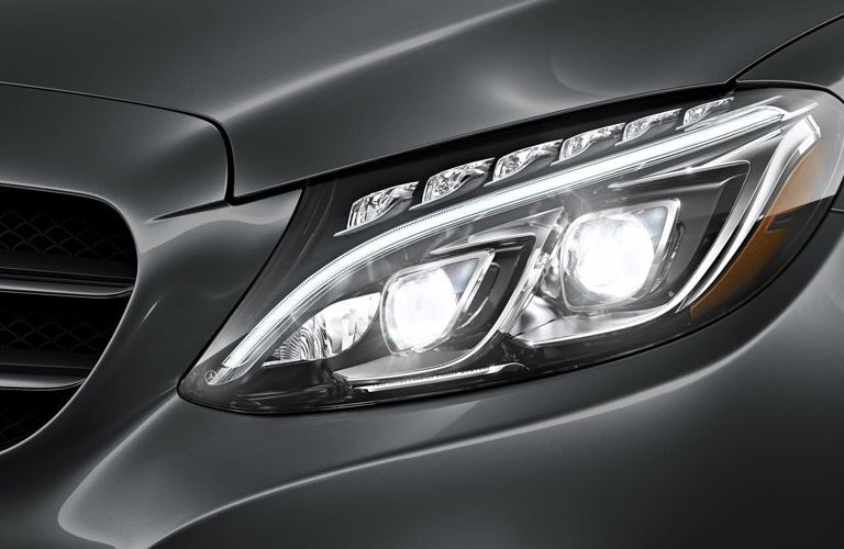 2016 Mercedes-Benz C-Class vs. 2016 BMW 3 Series headlight