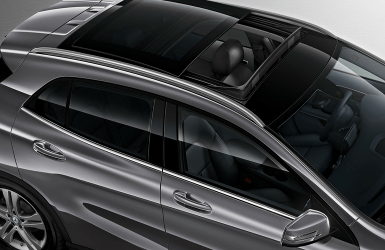 2017 Mercedes-Benz GLA overhead view with moonroof open