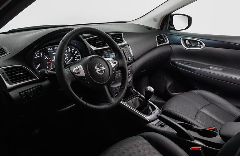 2017 Nissan Sentra Interior View of Front Dashboard in Black
