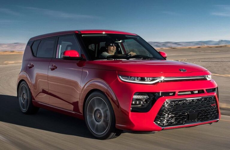 2020 Kia Soul red front side view
