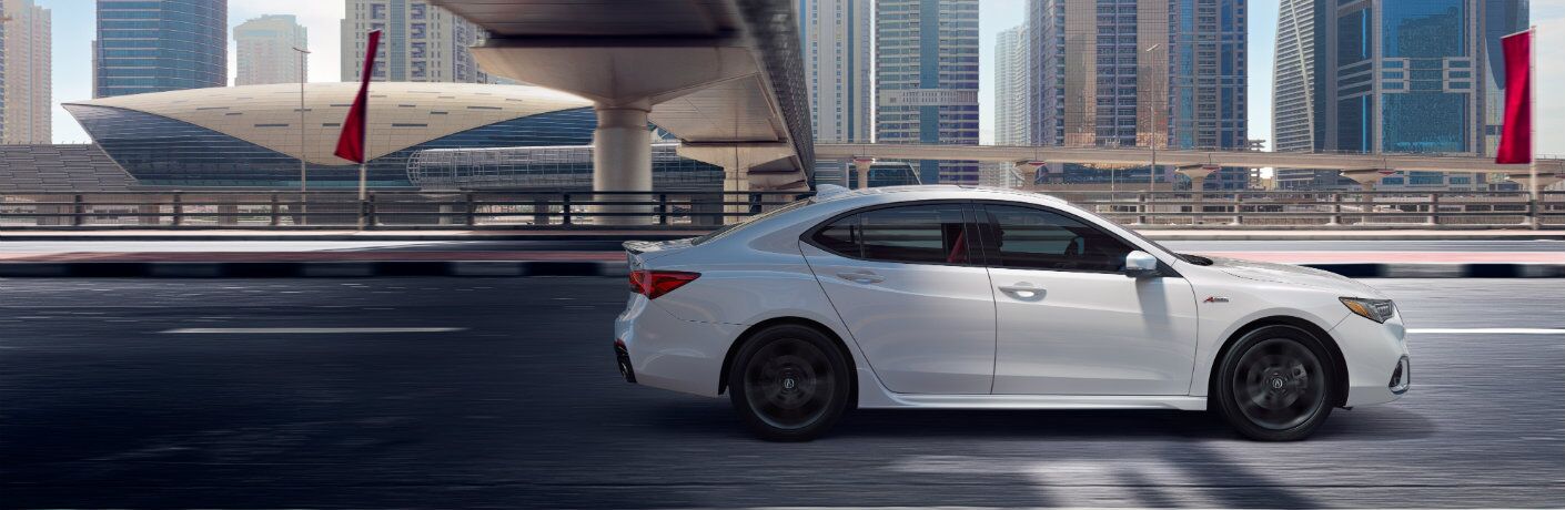 white 2018 Acura TLX side profile