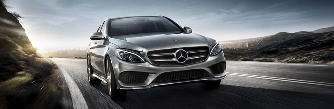 front view of a 2018 Mercedes-Benz C 300 driving on the road