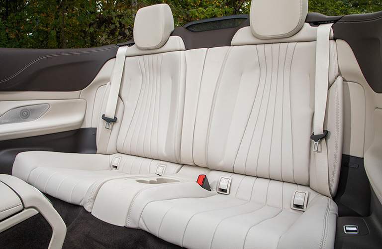 luxurious two person seating in the rear of the 2018 Mercedes-Benz E-Class Cabriolet 
